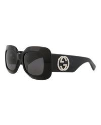 Gucci Womens Square/Rectangle Black Black Grey Fashion Designer Eyewear