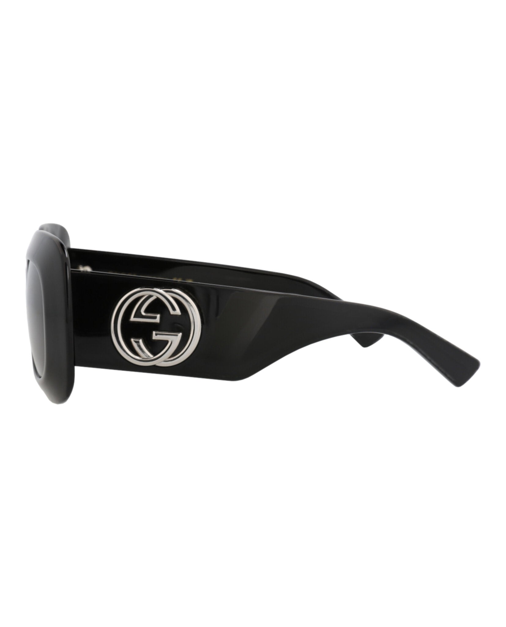 Gucci Womens Square/Rectangle Black Black Grey Fashion Designer Eyewear
