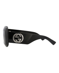 Gucci Womens Square/Rectangle Black Black Grey Fashion Designer Eyewear