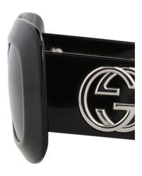 Gucci Womens Square/Rectangle Black Black Grey Fashion Designer Eyewear