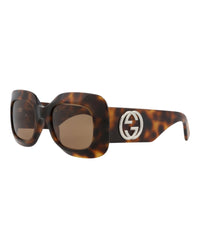 Gucci Womens Square/Rectangle Havana Havana Brown Fashion Designer Eyewear