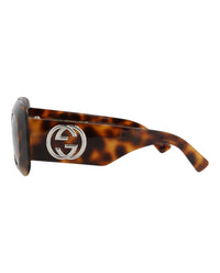 Gucci Womens Square/Rectangle Havana Havana Brown Fashion Designer Eyewear