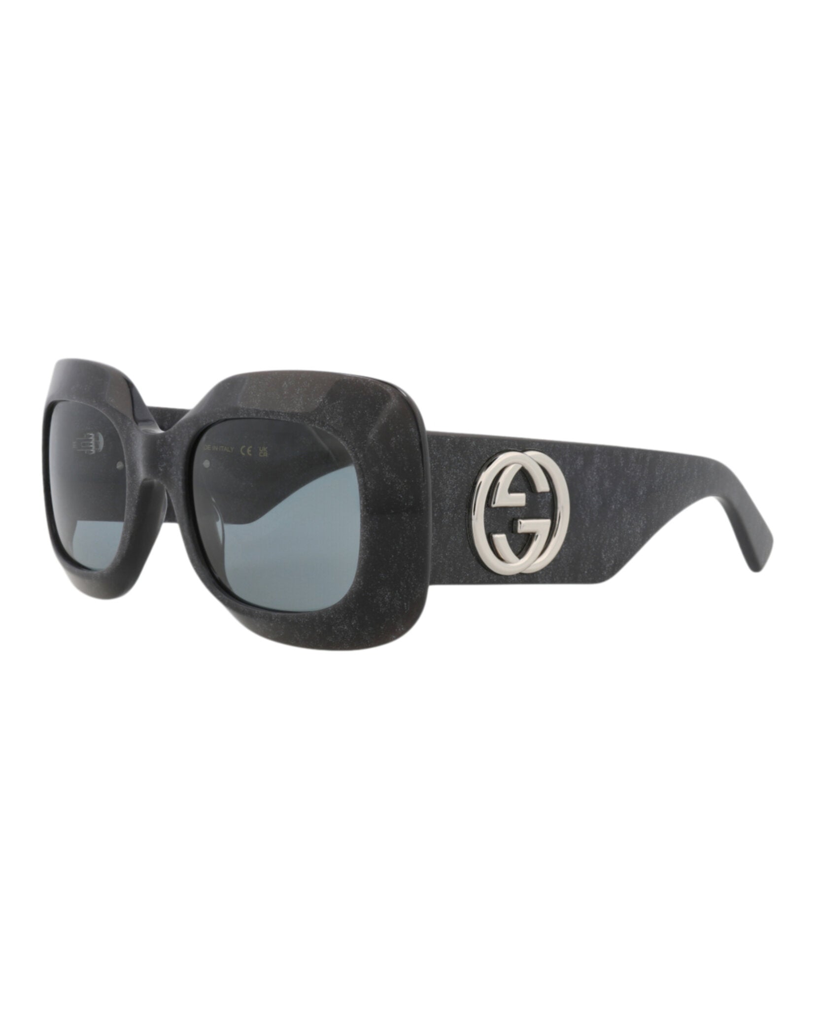 Gucci Gucci Womens Square/Rectangle Black Black Grey Fashion Designer Eyewear
