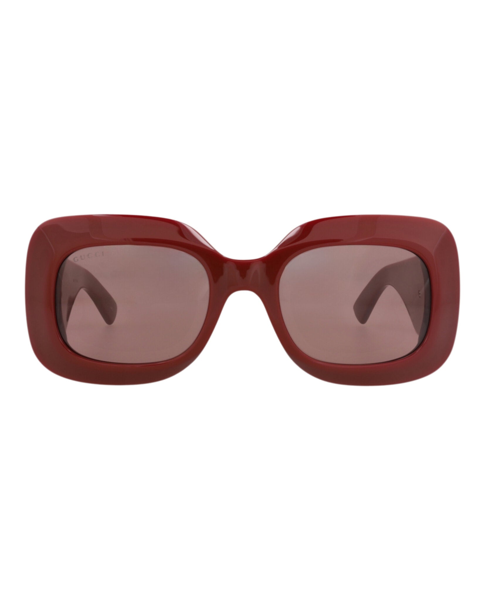 Gucci Gucci Womens Square/Rectangle Burgundy Burgundy Brown Fashion Designer Eyewear