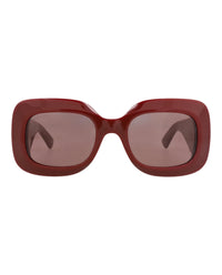 Gucci Gucci Womens Square/Rectangle Burgundy Burgundy Brown Fashion Designer Eyewear