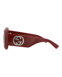 Gucci Gucci Womens Square/Rectangle Burgundy Burgundy Brown Fashion Designer Eyewear