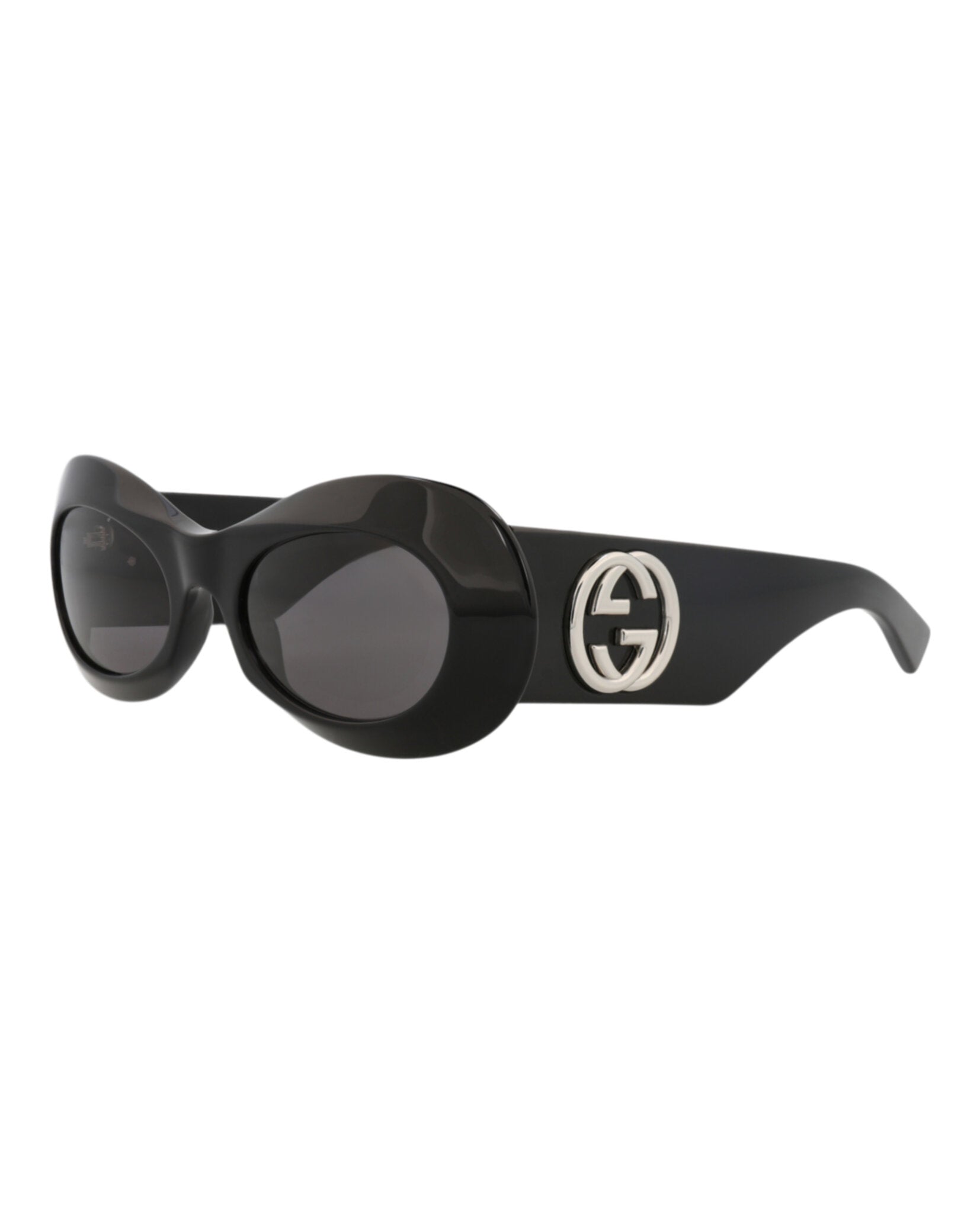 Gucci Womens Round/Oval Black Black Grey Fashion Designer Eyewear
