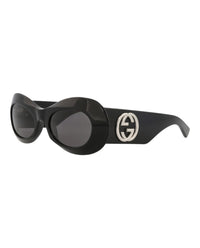 Gucci Womens Round/Oval Black Black Grey Fashion Designer Eyewear