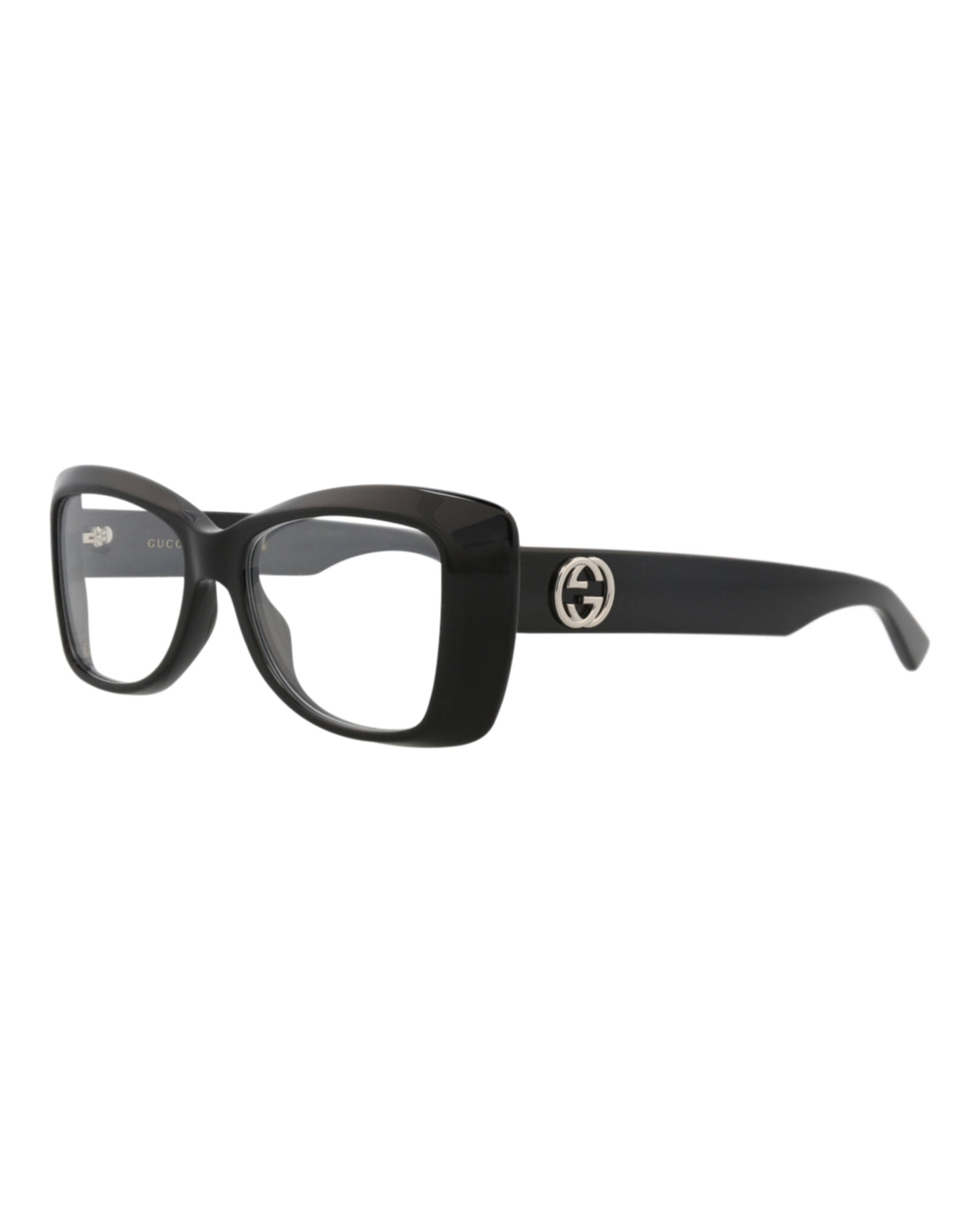 Gucci Womens Square/Rectangle Black Black Transparent Fashion Designer Eyewear