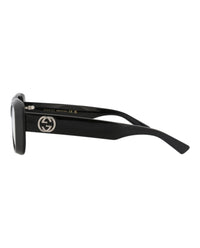 Gucci Womens Square/Rectangle Black Black Transparent Fashion Designer Eyewear