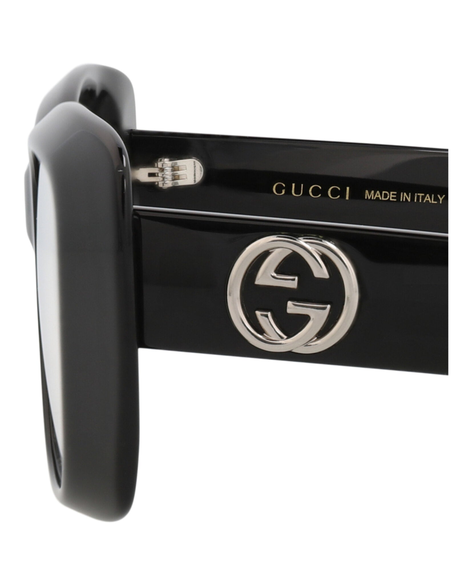 Gucci Womens Square/Rectangle Black Black Transparent Fashion Designer Eyewear