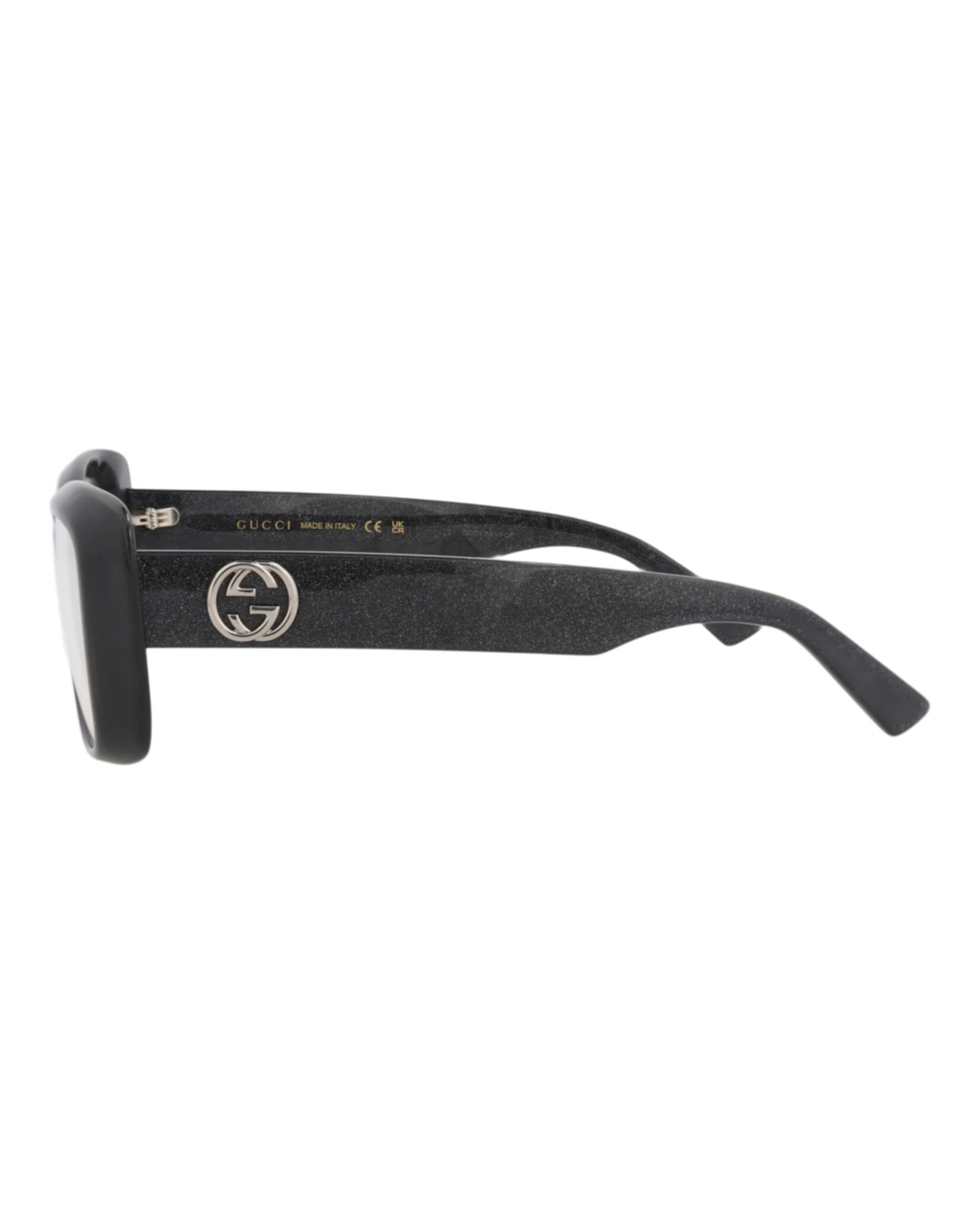 Gucci Gucci Womens Square/Rectangle Black Black Transparent Fashion Designer Eyewear