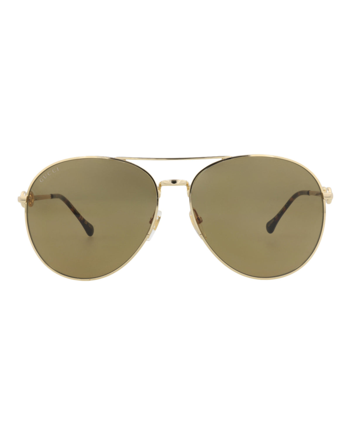 Gucci Gucci Womens Aviator Gold Gold Brown Fashion Designer Eyewear