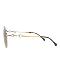 Gucci Gucci Womens Aviator Gold Gold Brown Fashion Designer Eyewear