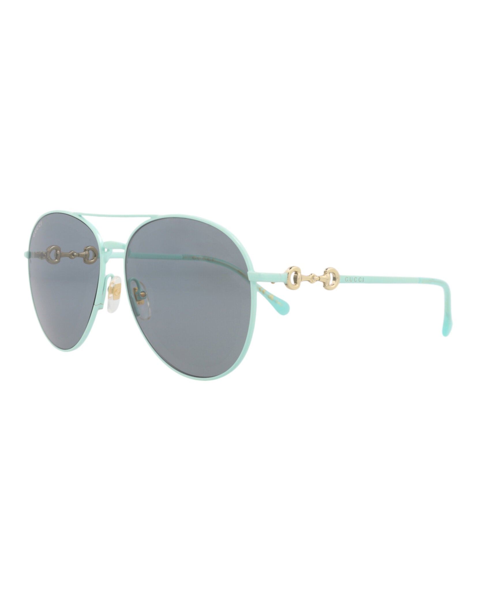 Gucci Womens Aviator Green Green Grey Fashion Designer Eyewear