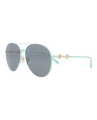 Gucci Womens Aviator Green Green Grey Fashion Designer Eyewear