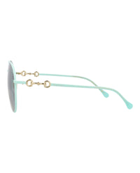 Gucci Womens Aviator Green Green Grey Fashion Designer Eyewear
