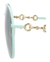 Gucci Womens Aviator Green Green Grey Fashion Designer Eyewear