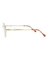 Gucci Gucci Womens Cat Eye Gold Gold Transparent Fashion Designer Eyewear