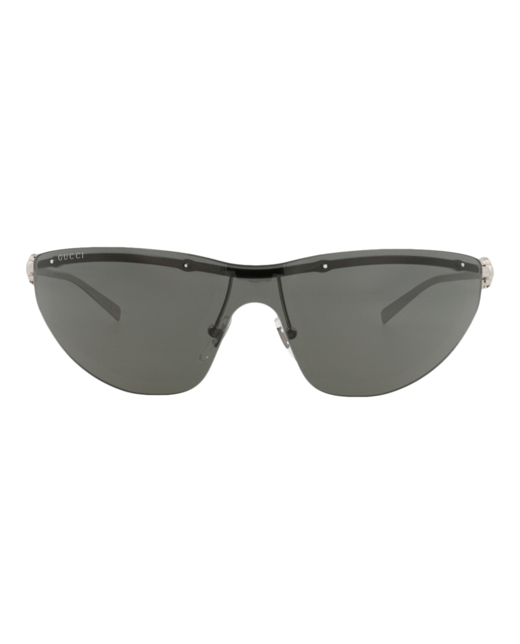 Gucci Gucci Womens Shield/Wrap Silver Silver Grey Fashion Designer Eyewear