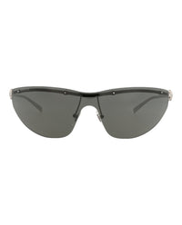 Gucci Gucci Womens Shield/Wrap Silver Silver Grey Fashion Designer Eyewear