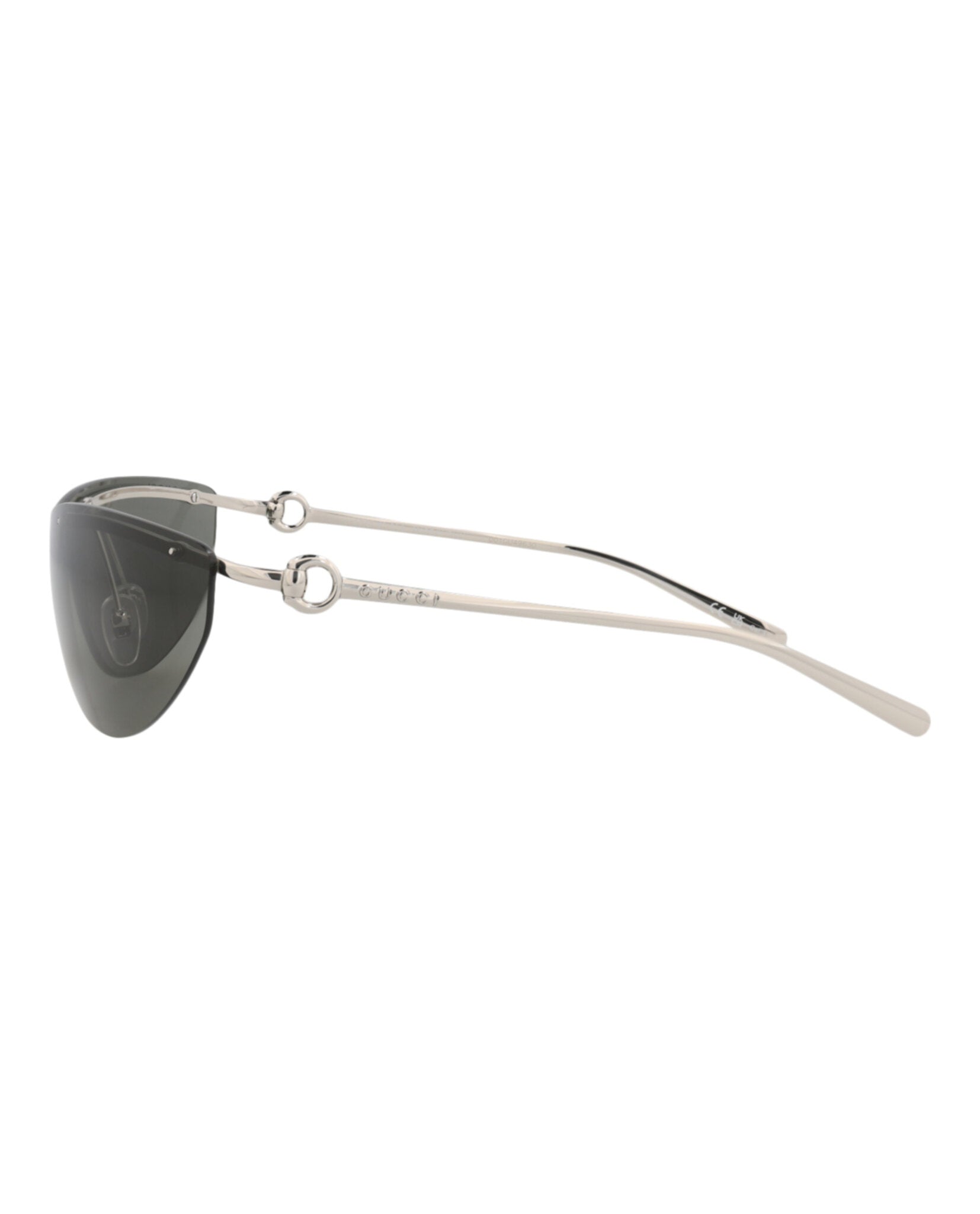 Gucci Gucci Womens Shield/Wrap Silver Silver Grey Fashion Designer Eyewear