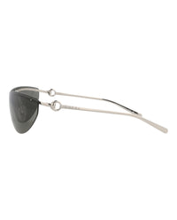 Gucci Gucci Womens Shield/Wrap Silver Silver Grey Fashion Designer Eyewear