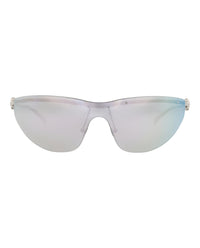 Gucci Gucci Womens Shield/Wrap Silver Silver Silver Fashion Designer Eyewear