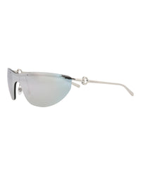Gucci Gucci Womens Shield/Wrap Silver Silver Silver Fashion Designer Eyewear