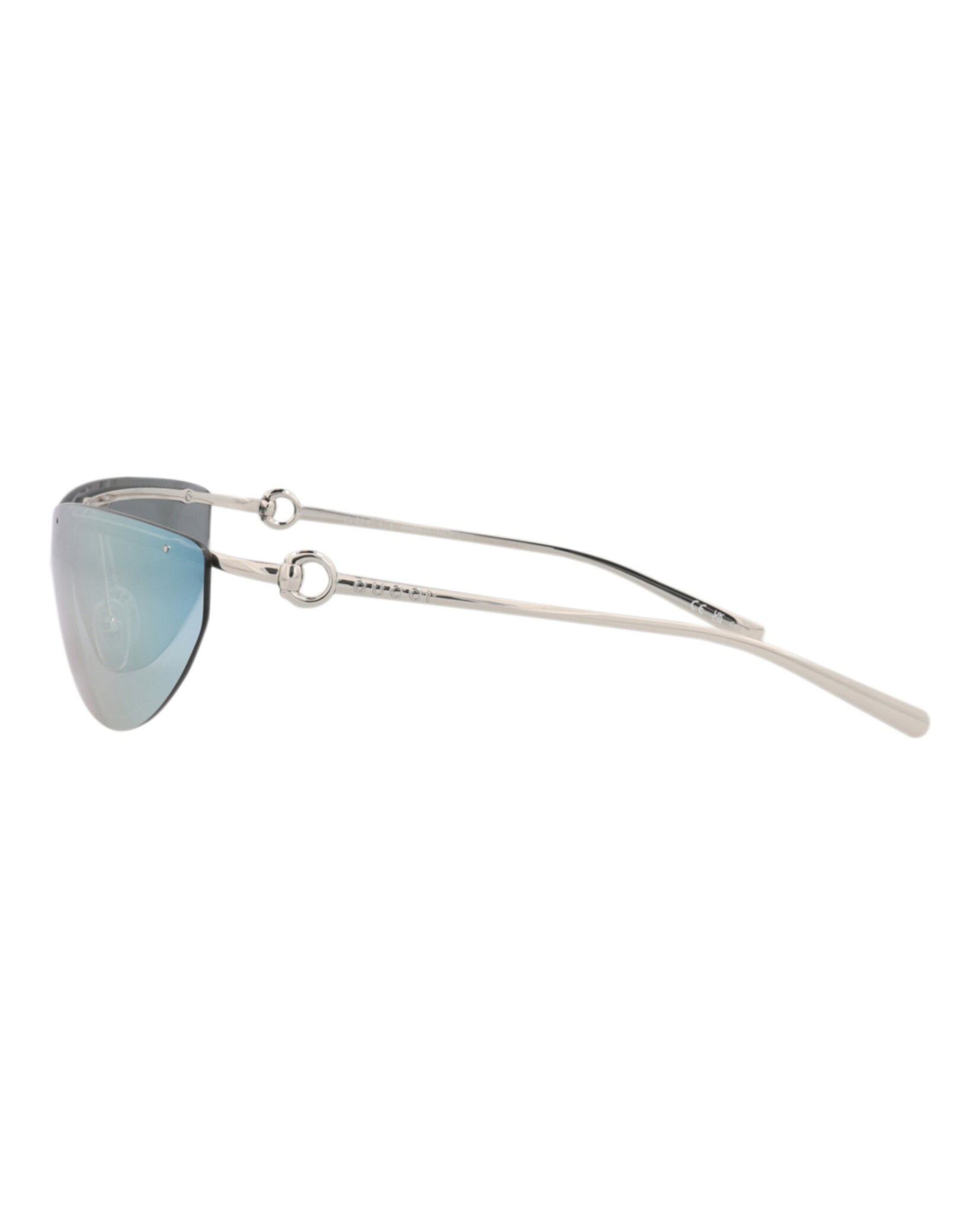 Gucci Gucci Womens Shield/Wrap Silver Silver Silver Fashion Designer Eyewear