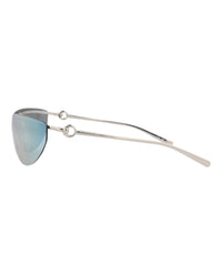 Gucci Gucci Womens Shield/Wrap Silver Silver Silver Fashion Designer Eyewear