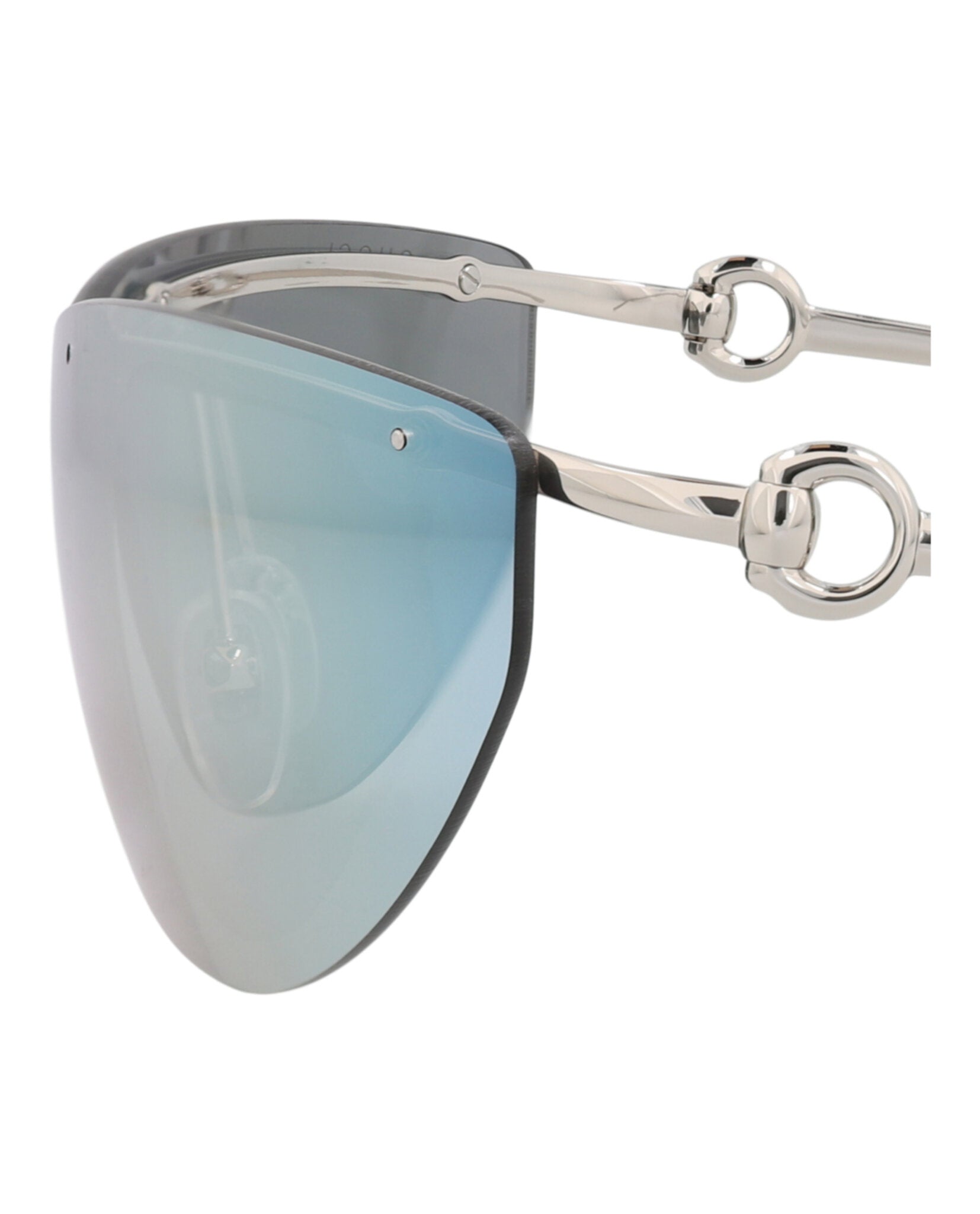Gucci Gucci Womens Shield/Wrap Silver Silver Silver Fashion Designer Eyewear