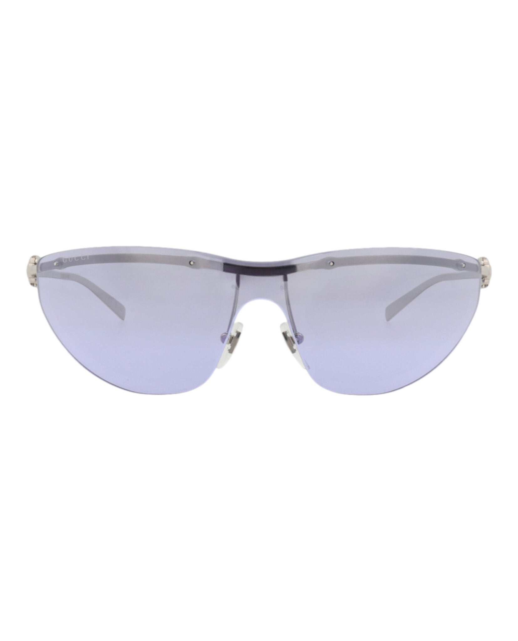 Gucci Gucci Womens Shield/Wrap Silver Silver Violet Fashion Designer Eyewear