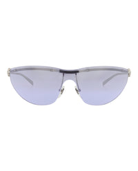 Gucci Gucci Womens Shield/Wrap Silver Silver Violet Fashion Designer Eyewear