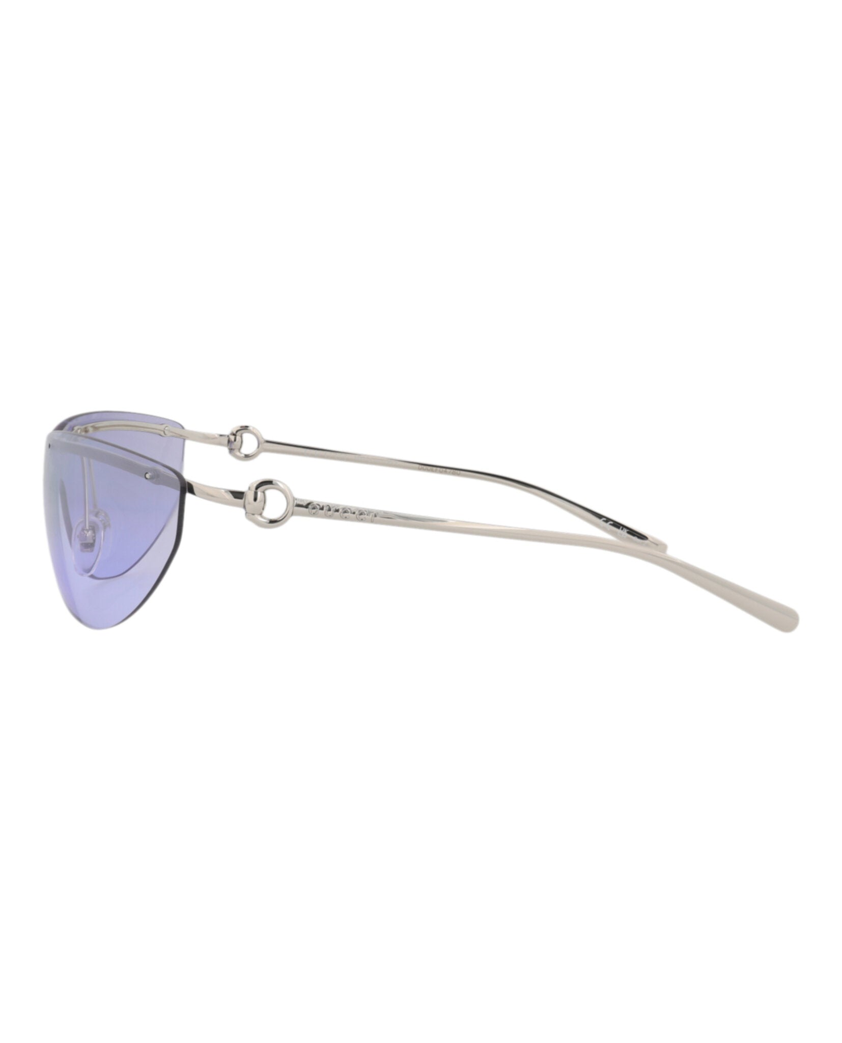Gucci Gucci Womens Shield/Wrap Silver Silver Violet Fashion Designer Eyewear