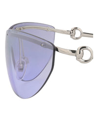 Gucci Gucci Womens Shield/Wrap Silver Silver Violet Fashion Designer Eyewear