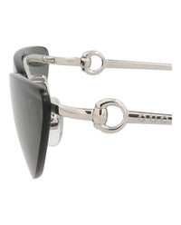 Gucci Gucci Womens Cat Eye Silver Silver Grey Fashion Designer Eyewear