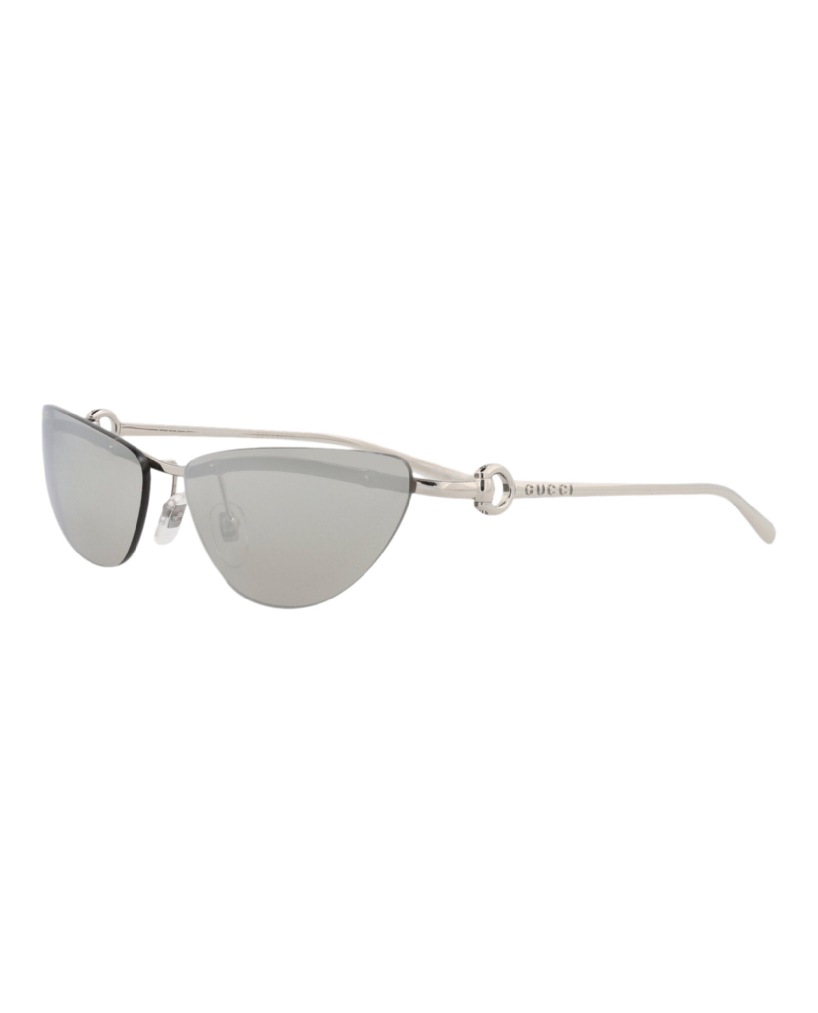 Gucci Gucci Womens Cat Eye Silver Silver Grey Fashion Designer Eyewear