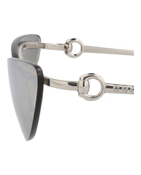 Gucci Gucci Womens Cat Eye Silver Silver Grey Fashion Designer Eyewear