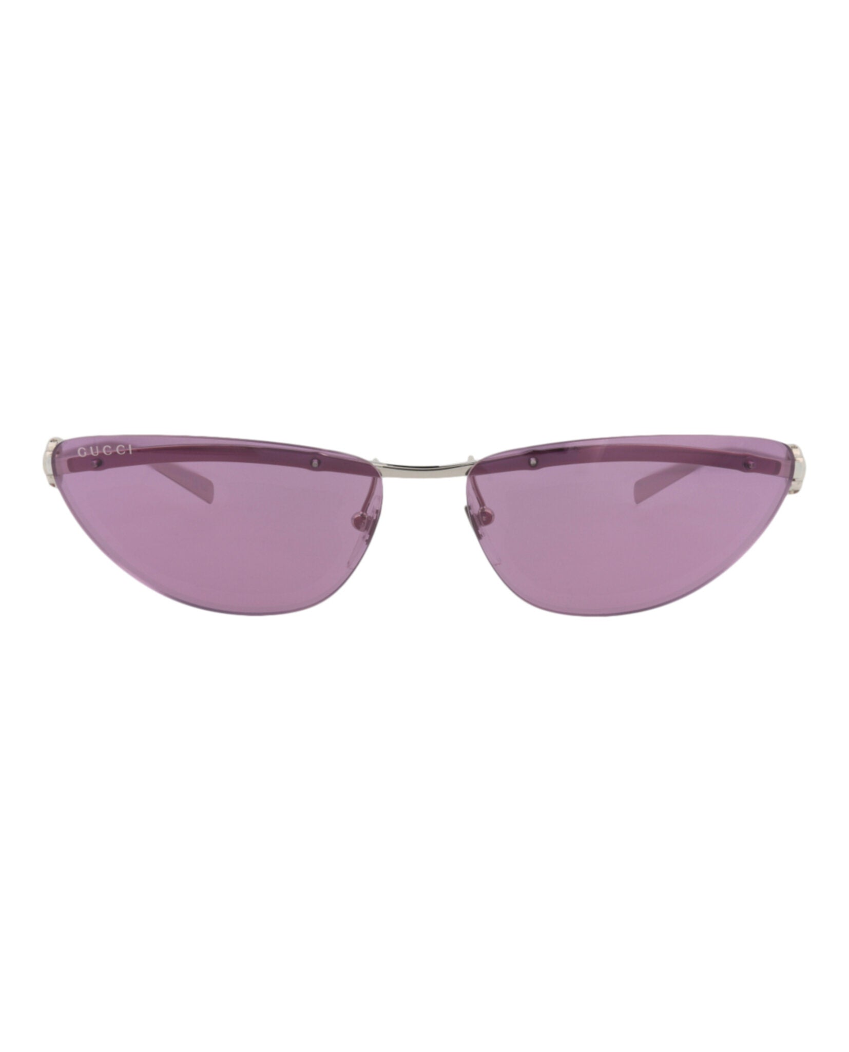Gucci Womens Cat Eye Silver Silver Violet Fashion Designer Eyewear