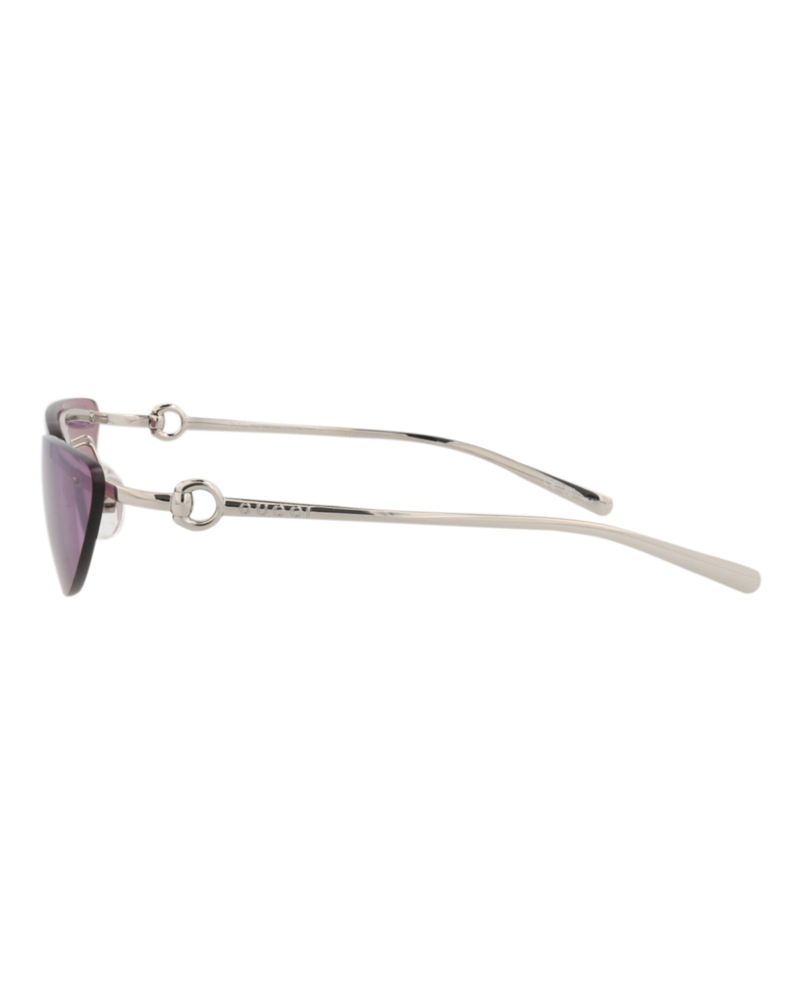 Gucci Womens Cat Eye Silver Silver Violet Fashion Designer Eyewear