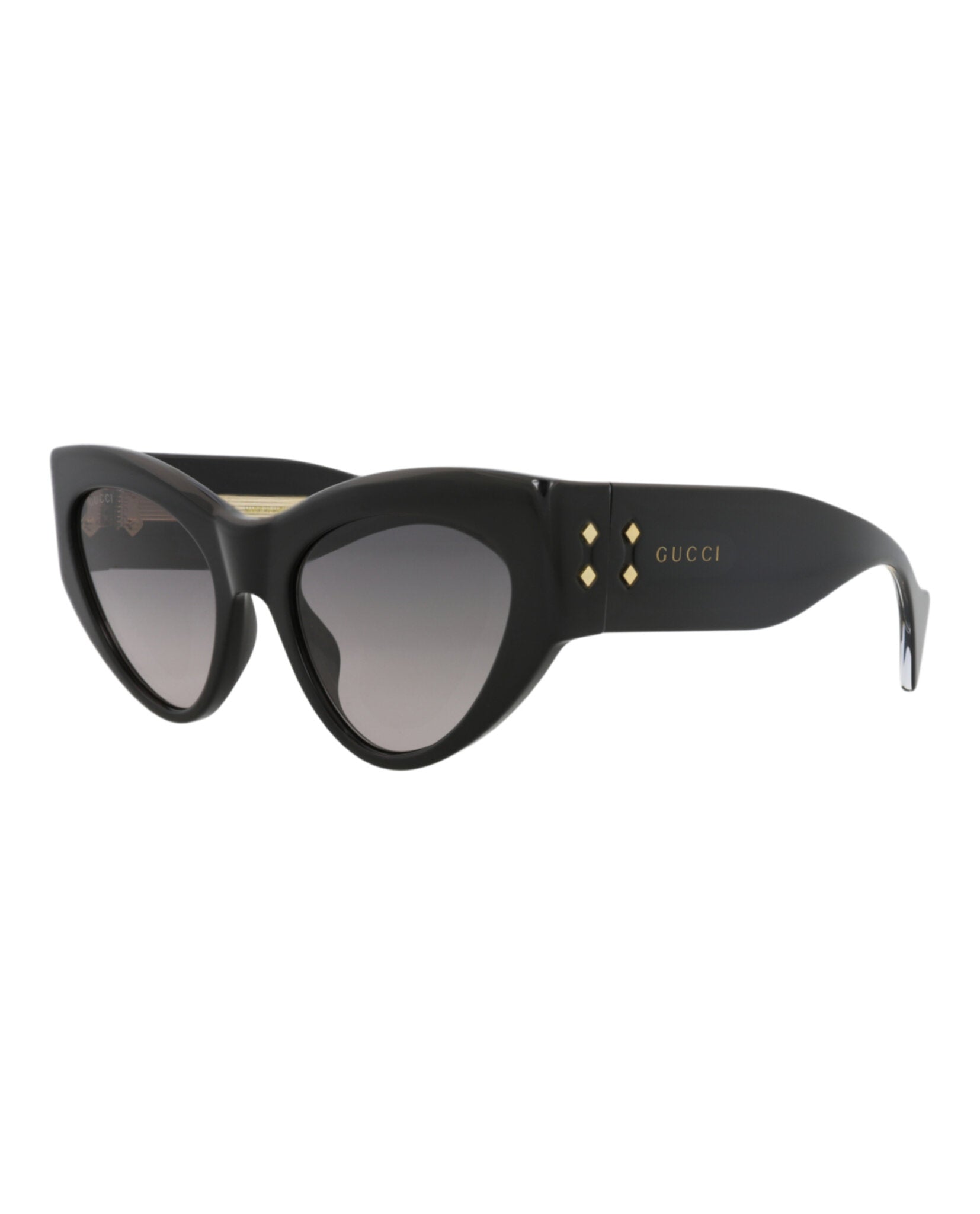 Gucci Womens Cat Eye Black Black Grey Fashion Designer Eyewear