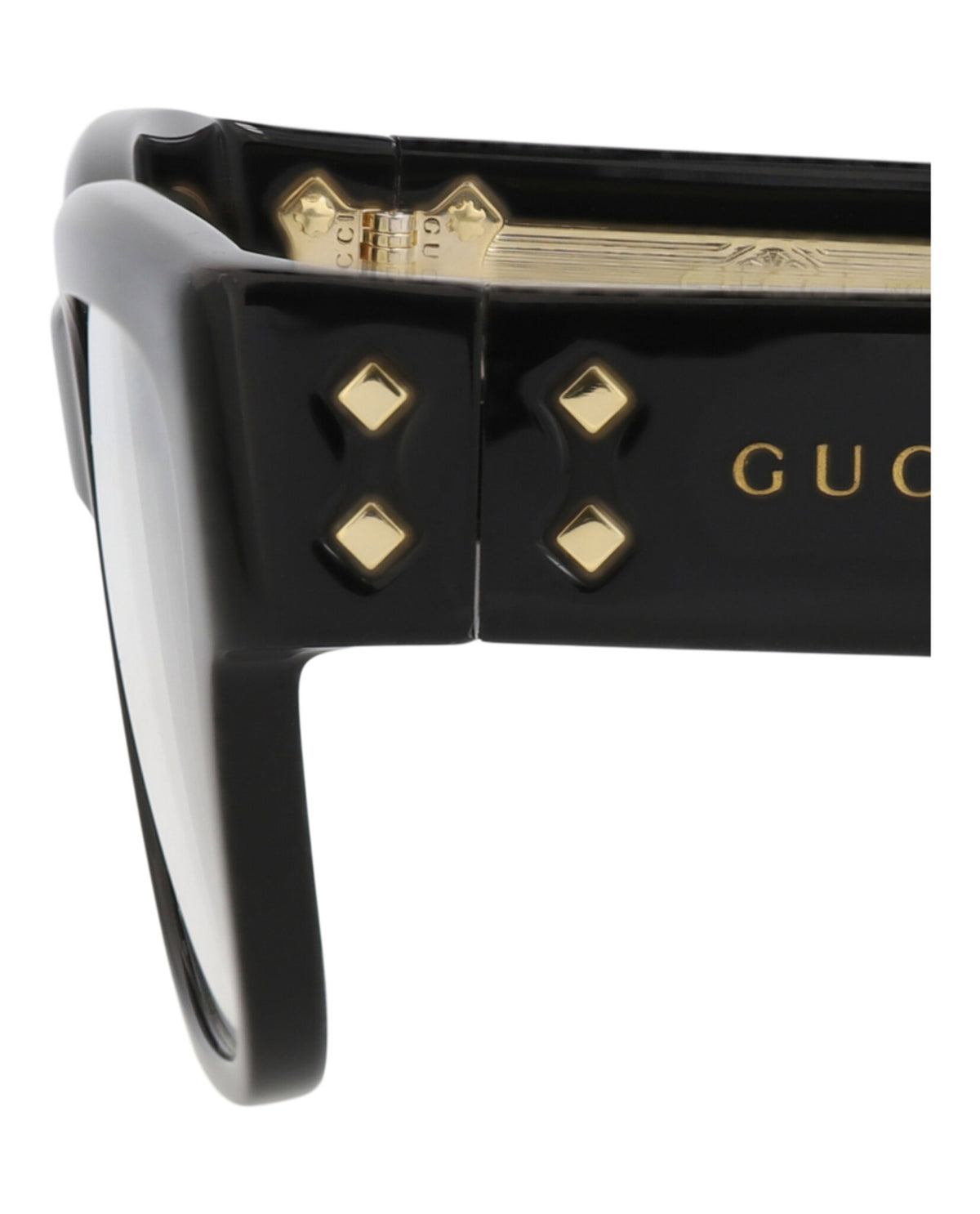 Gucci Womens Square/Rectangle Black Black Transparent Fashion Designer Eyewear