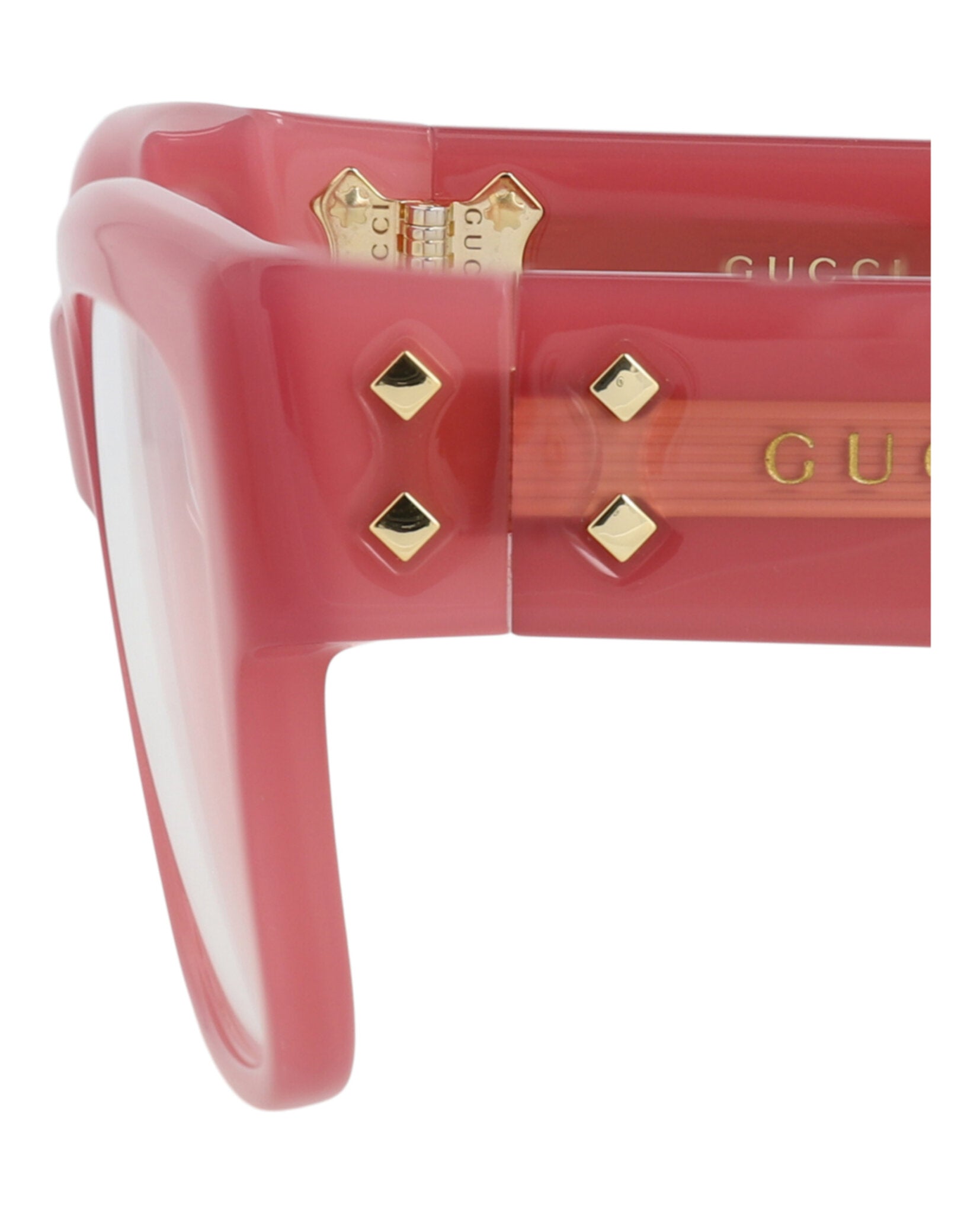 Gucci Gucci Womens Square/Rectangle Pink Pink Transparent Fashion Designer Eyewear