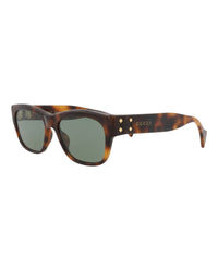 Gucci Gucci Mens Square/Rectangle Havana Havana Green Fashion Designer Eyewear