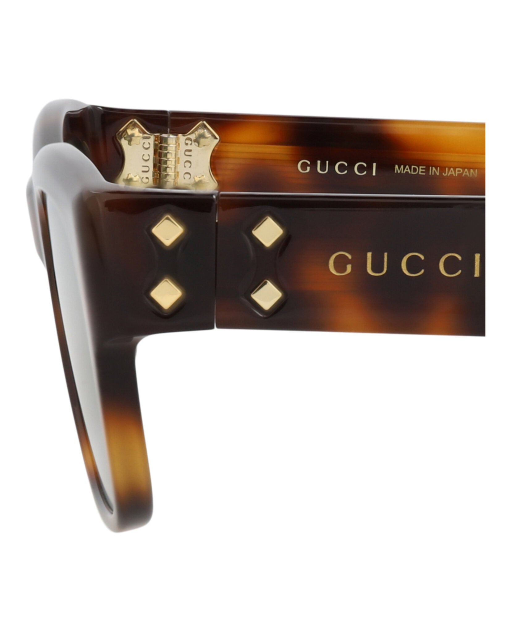 Gucci Gucci Mens Square/Rectangle Havana Havana Green Fashion Designer Eyewear