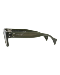 Gucci Mens Square/Rectangle Green Green Brown Fashion Designer Eyewear