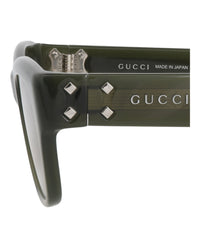 Gucci Mens Square/Rectangle Green Green Brown Fashion Designer Eyewear