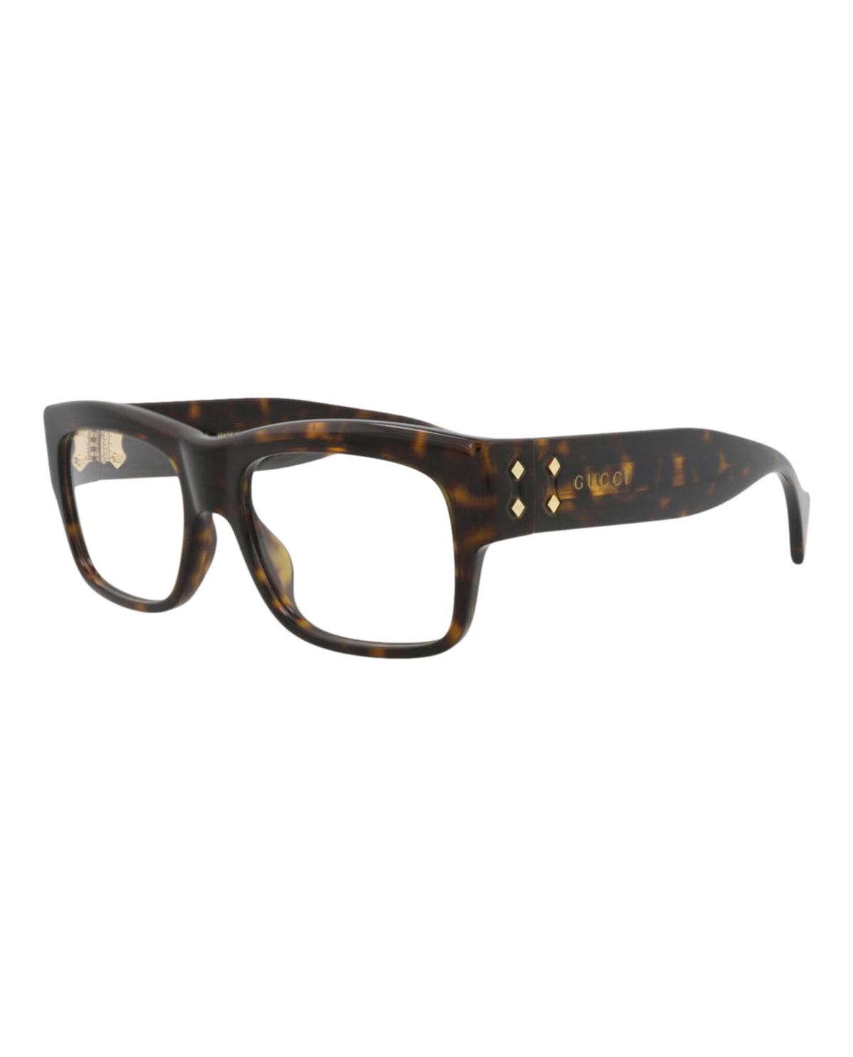 Gucci Mens Square/Rectangle Havana Havana Transparent Fashion Designer Eyewear