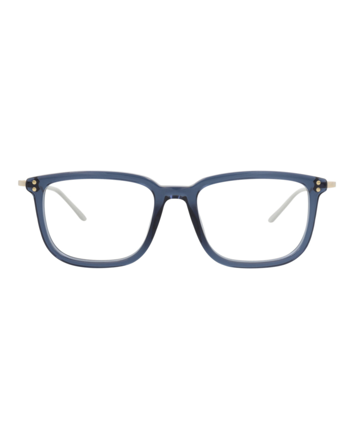Gucci Mens Square/Rectangle Blue Gold Transparent Fashion Designer Eyewear